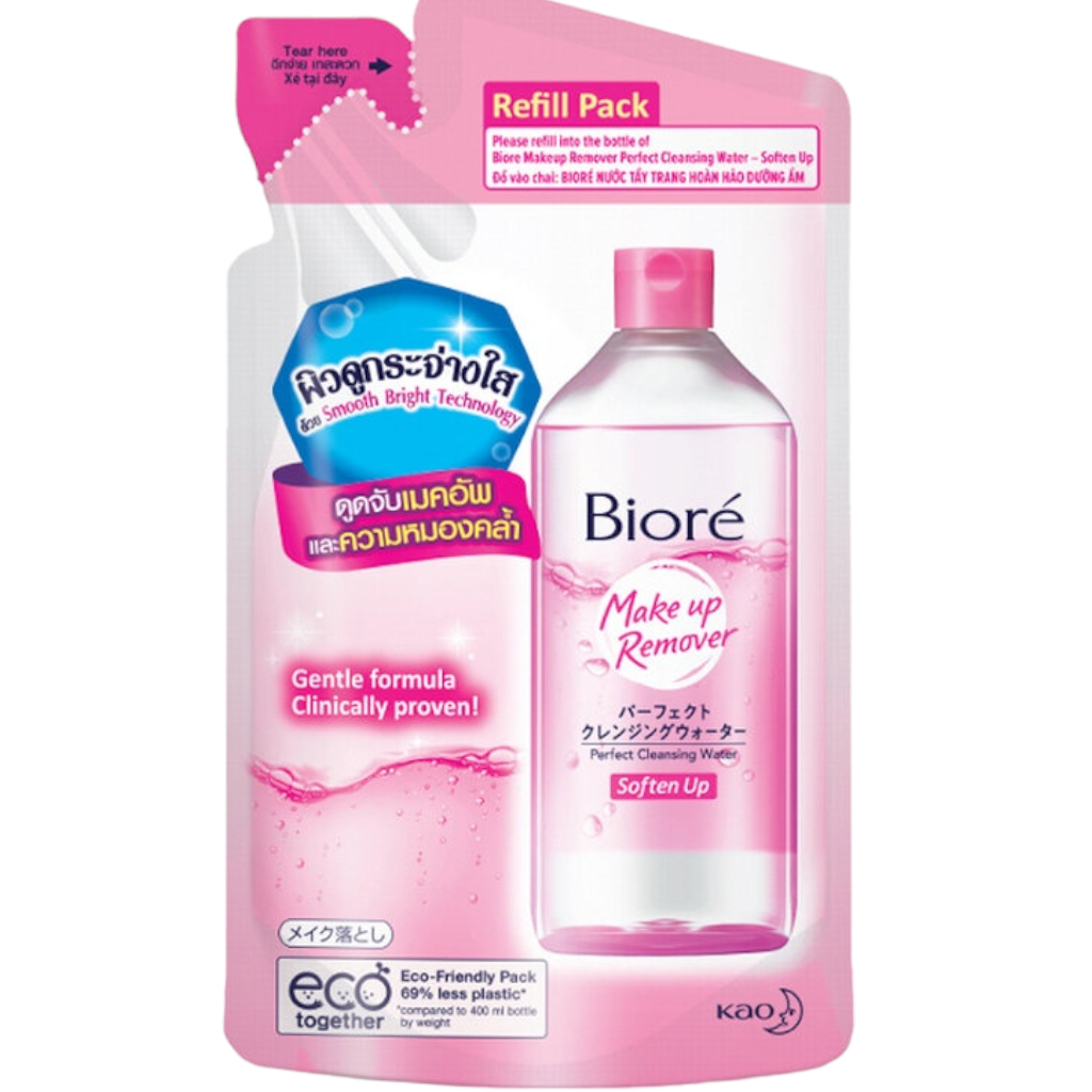 Biore บิโอเร เพอร์เฟค คลีนซิ่งวอเตอร์ ซอฟเทนอัพ รีฟิล (250 มล.) Makeup Remover Perfect Cleansing Water Soften Up Refill (250 ML.)