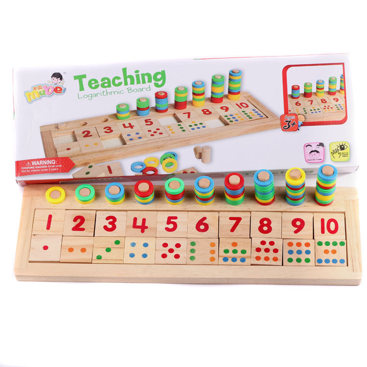 ของเล่นไม้สวมหลัก สอนจำนวนนับ 1-10