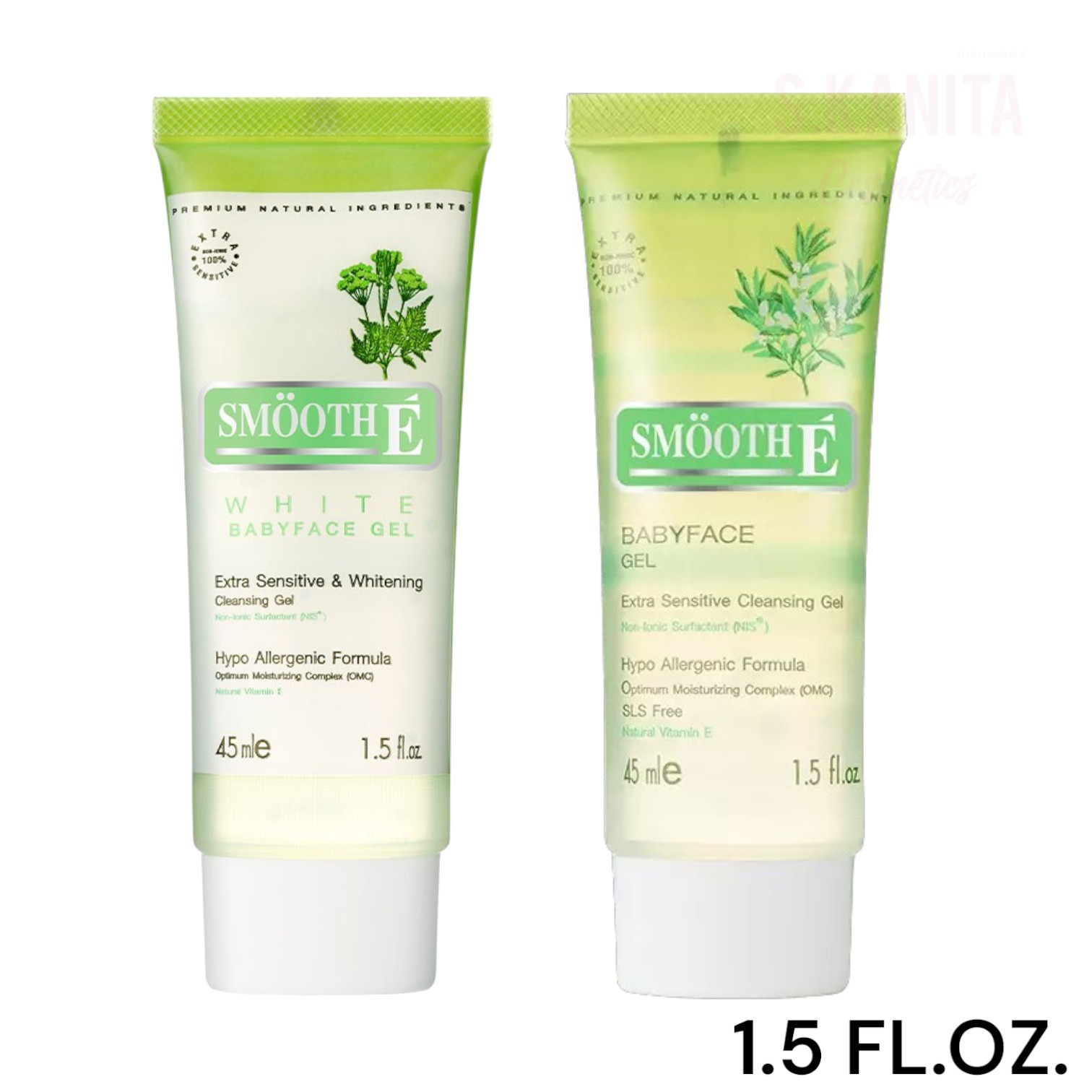 Smooth E สมูทอี เจลล้างหน้า pH5 เบบี้เฟส เจล เพื่อผิวบอบบางทำหัตถการ Babyface Gel (1.5FL.OZ.)(45ml)