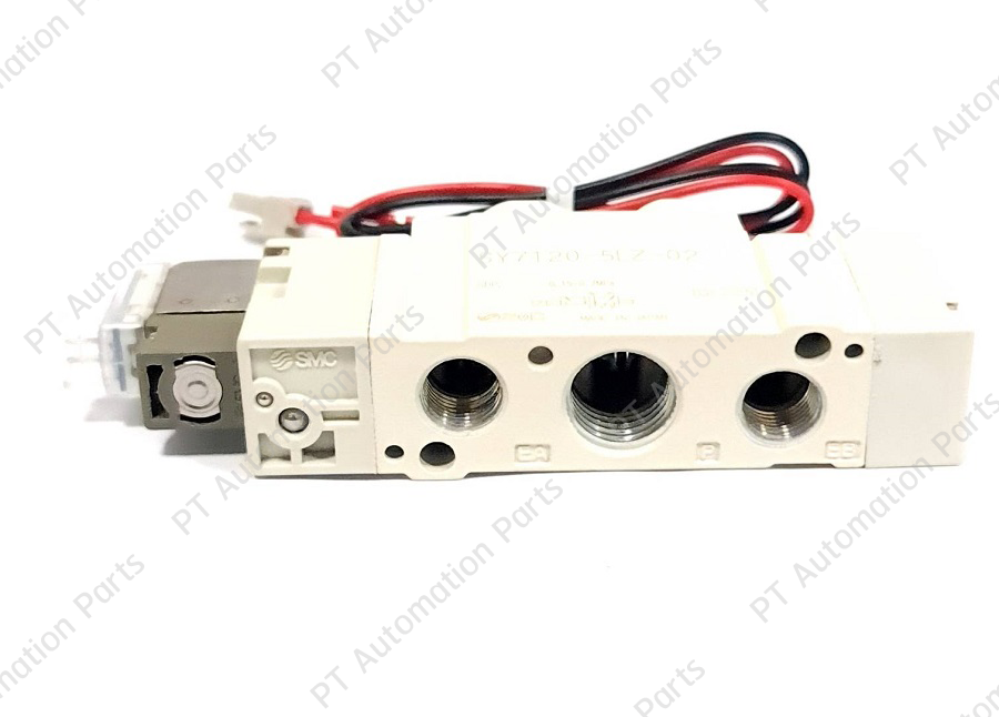 โซลินอยด์วาล์ว ลม พร้อมปลั๊ก SMC SY7120-5LZ-02 SY7120-4LZ-02 Solenoid Valve 5/2 24VDC 220VAC Single Coil 5-Port 2-position, Port Size 1/4" เกลียว 2หุน, 0.15 - 0.7MPa, SY7000 Series ใช้ควมคุมกระบอกลม นิวเมติกส์