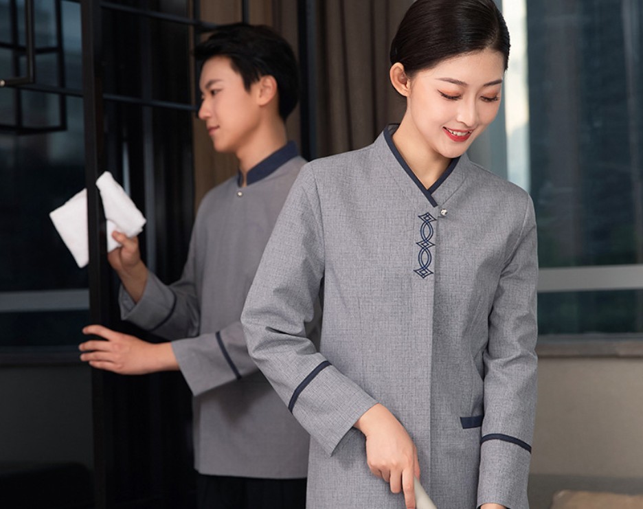 เสื้อแม่บ้านแขนยาว ชุดแม่บ้านทำความสะอาดห้องพัก ชุดแม่บ้านโรงแรม ชุดแม่บ้านโรงพยาบาล