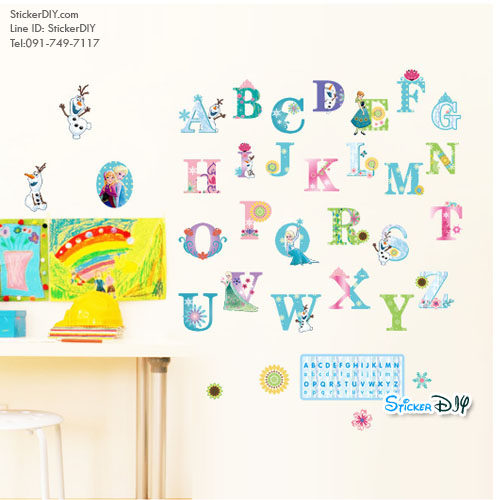 Transparent Wall Sticker สติ๊กเกอร์ติดผนัง FROZEN Aphabet (กว้างfree.xสูงfree.)