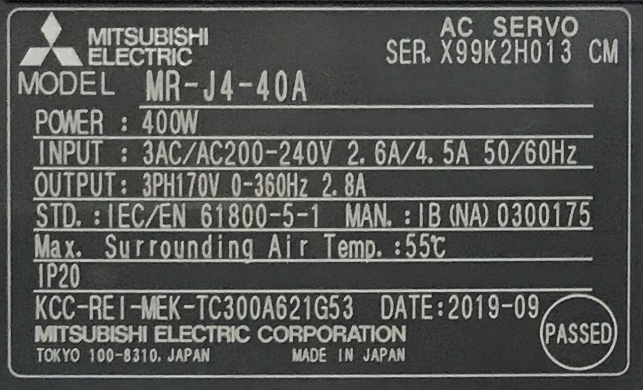 Mitsubishi MR-J4-40A AC Servo Drive Amplifier 400W MELSERVO J4 Series for Servo Motor HG-KR43 HG-KR43B HG-MR43 HG-MR43B มิตชูบิชิ เซอร์โวแอมป์ปริฟายเออร์