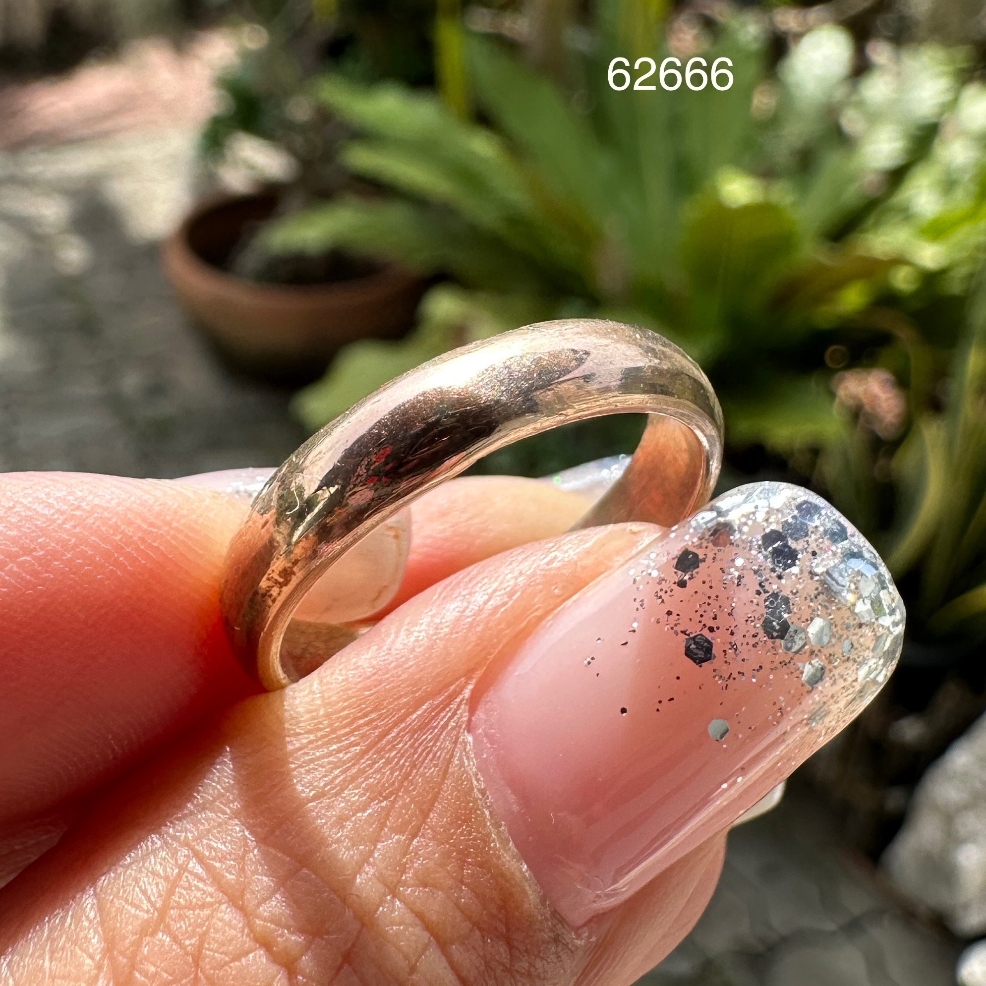 รหัส 62666 แหวน ปลอกมีด ลายเกลี้ยง นาก40 ขนาด 55 งานเก่า หลุดจำนำ สวยมาก นน. 4.15 g
