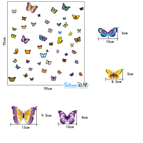 Transparent Wall sticker สติ๊กเกอร์ติดผนัง ผีเสื้อรูปแบบที่3 (กว้าง120cm.xสูง35cm.)