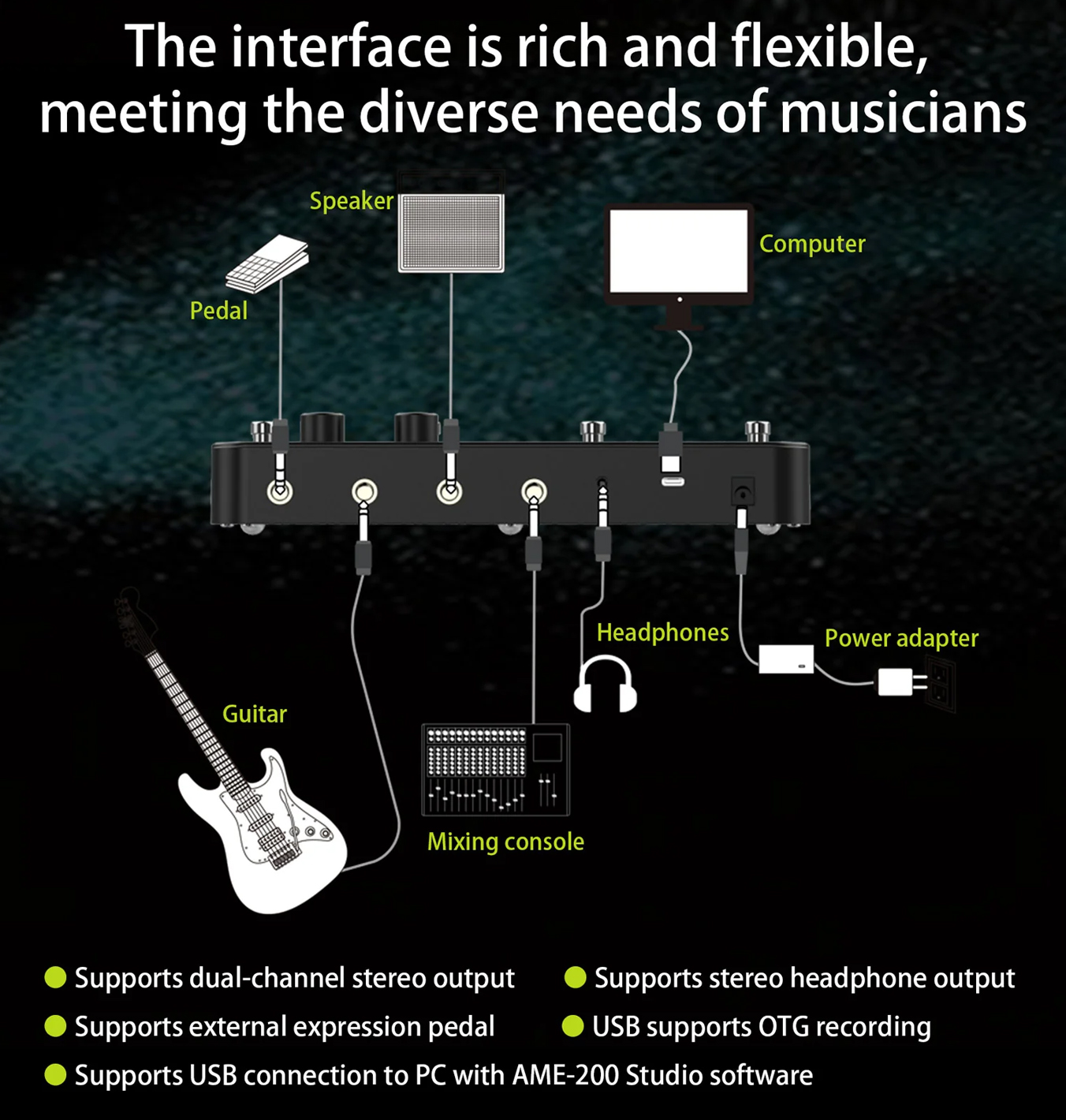 Audota AME-200 *ของแท้รับประกัน 1ปี* Guitar Multi Effects, เอฟเฟคกีตาร์