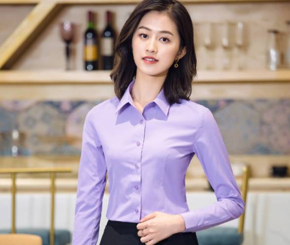 เสื้อเชิ้ตแขนยาว สีขาว สีดำ สีเทา สีม่วง สีแดง สีชมพู สีกรมท่า สีฟ้า