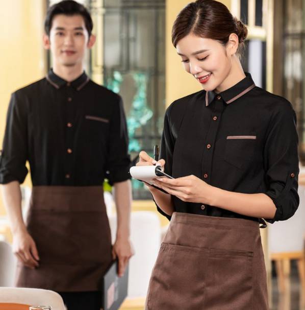 ชุดพนักงานเสริฟ ชุดพนักงานร้านอาหาร ร้านกาแฟ รีสอร์ท