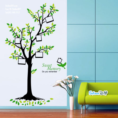 Transparent Wall Sticker สติ๊กเกอร์ติดผนัง กรอบรูปต้นไม้ Sweet memory (กว้าง70cm.xสูง155cm.)