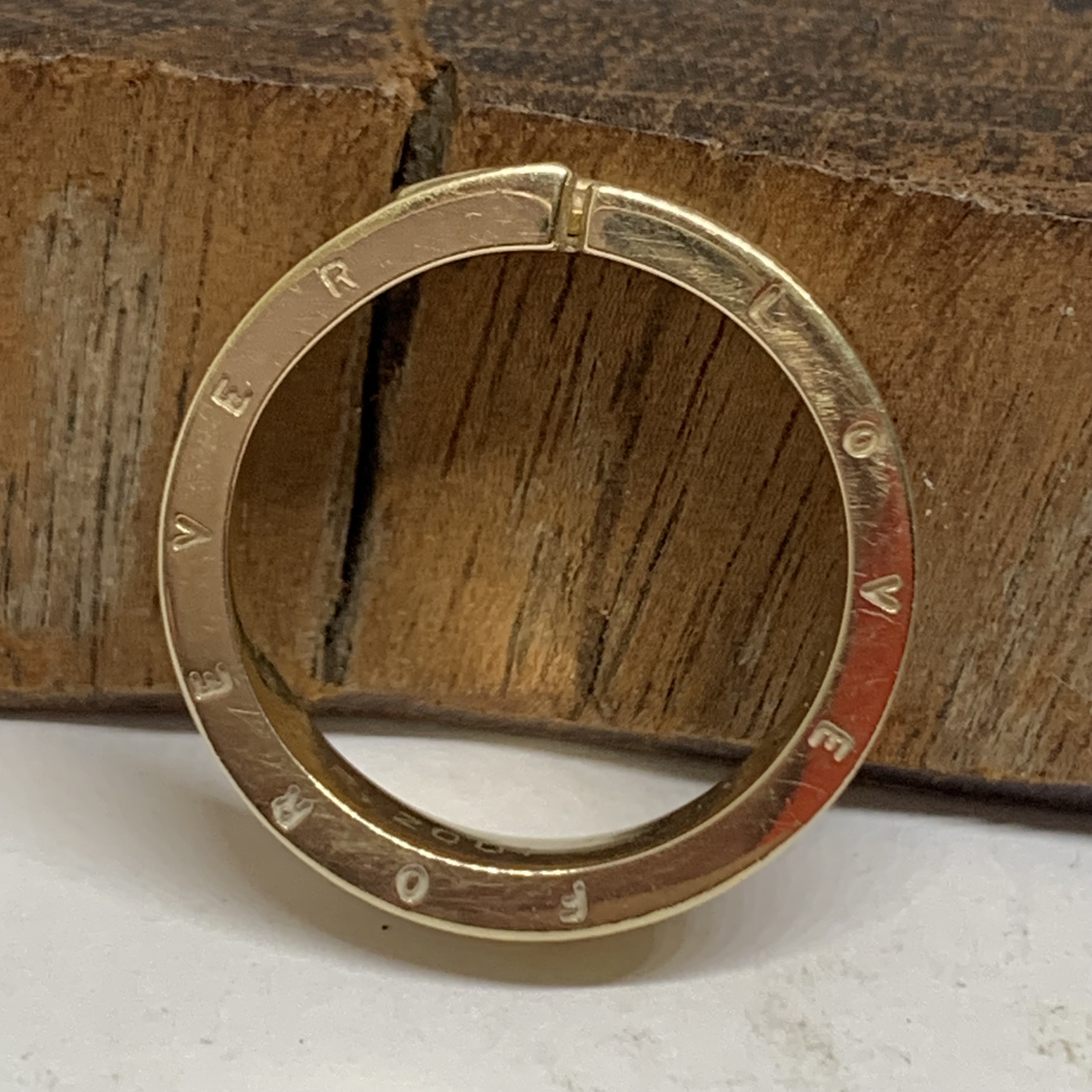 รหัส 62543 แหวน Gold Master ทอง24K + 18K ลายGucci ตอก LOVE FOREVER ปี 2001 size 58 นน. 9.32 g