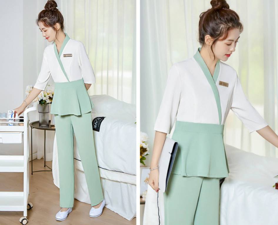 ชุดนวดสปา ชุดคลินิกความงาม ชุดนวดไทยสปา