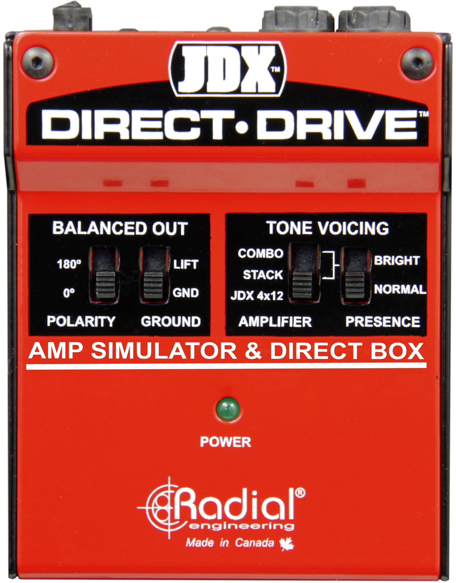 Radial JDX Direct-Drive *ของแท้รับประกันศูนย์* ไดเรกต์บ็อก & แอมป์ซิม, Drive Amp Simulator & DI Box, แสดงสด & บันทึกเสียงโดยไม่ต้องมีแอมป์