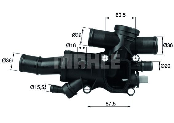 วาวล์น้ำ โฟกัส เครื่องดีเซล, FOCUS TDCI, 3M5Q8A586CA, 3M5Q-8A586-CA / MAHLE