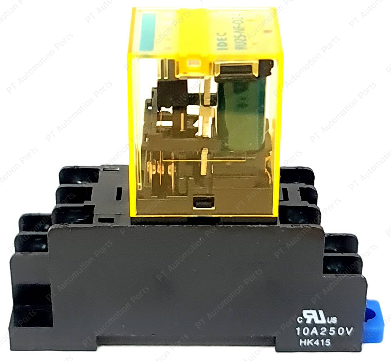 รีเลย์พร้อมซ็อกเก็ต IDEC RU2S-NF-D24 SM2S-05D 24VDC 10A 2คอนแทค 8ขา Relay with Socket 8-pins ติดตั้งแบบยึดรางปีกนก
