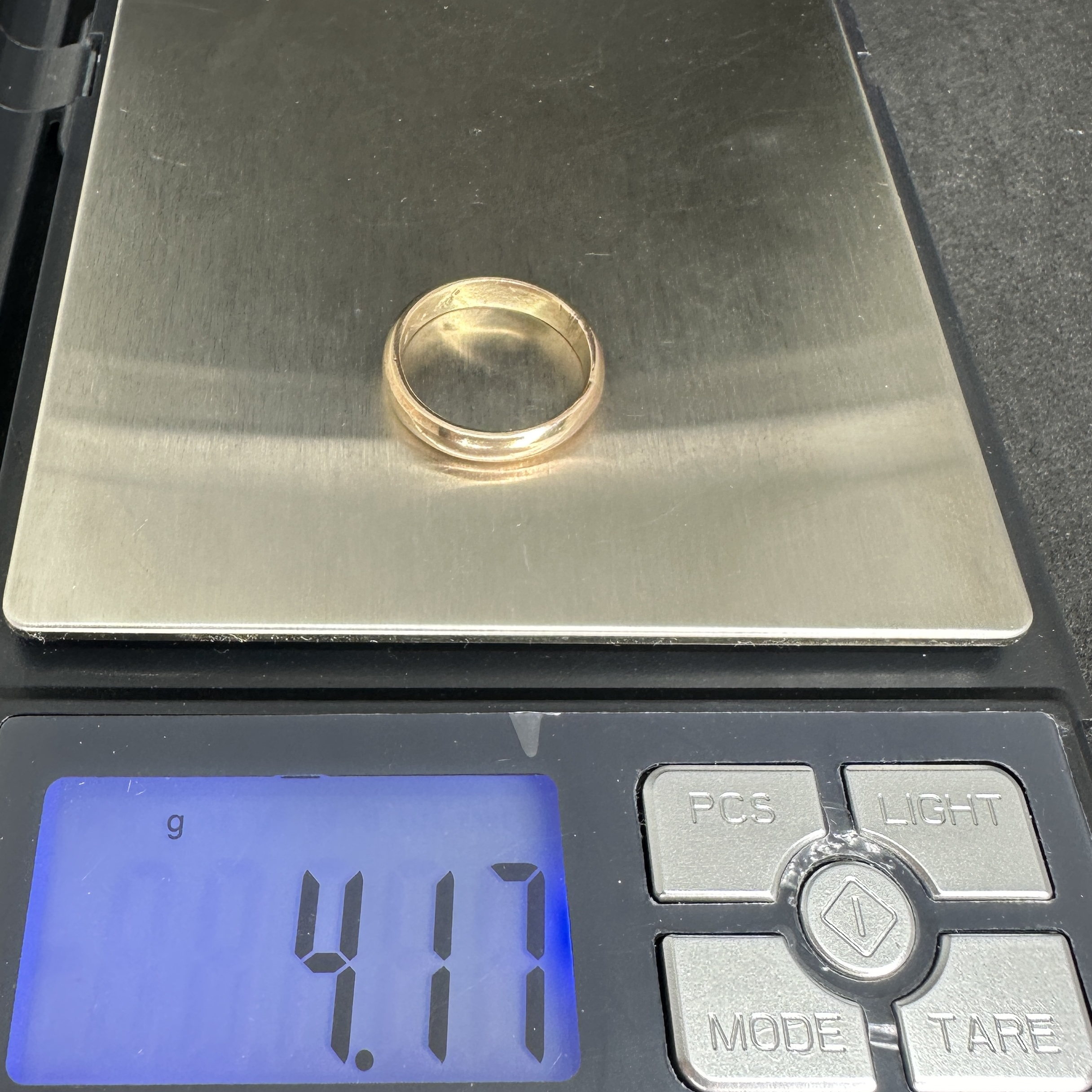 รหัส 62669 แหวน ปลอกมีด ลายเกลี้ยง นาก40 ขนาด 56 งานเก่า หลุดจำนำ สวยมาก นน. 4.17 g