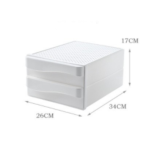 ลิ้นชักใส่เอกสาร ลิ้นชักพลาสติคใส่เอกสาร A4 ถาดใส่เอกสาร แบบ 2 ชั้น สีขาว