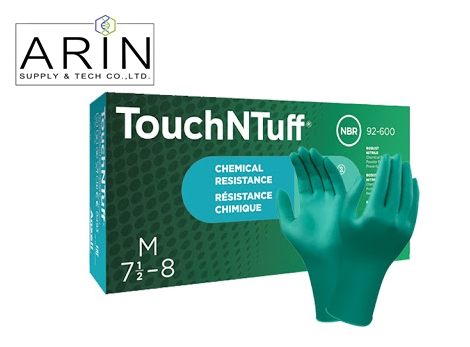 ถุงมือยางไนไตร สีเขียว ANSELL (TouchNTuff® 92-600)