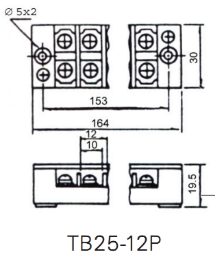 เทอร์มินอลต่อสาย 3 - 12 ช่อง 25A