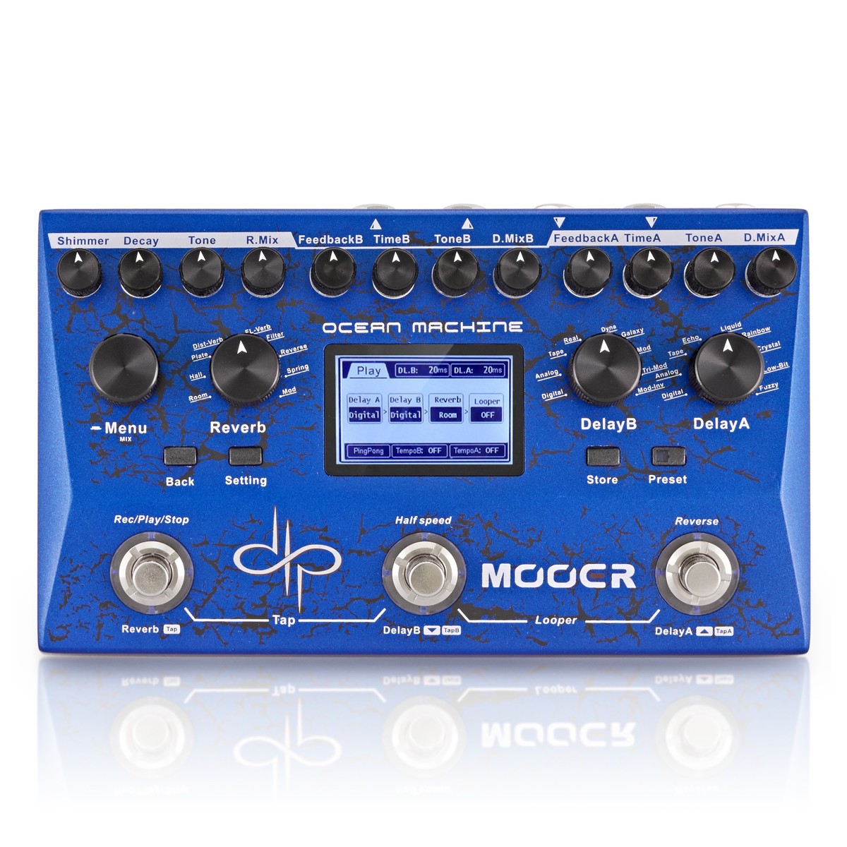 Mooer Ocean Machine Devin Townsend Signature *ของแท้รับประกันศูนย์* เอ็ฟเฟ็กต์ Dual Delay Reverb Looper