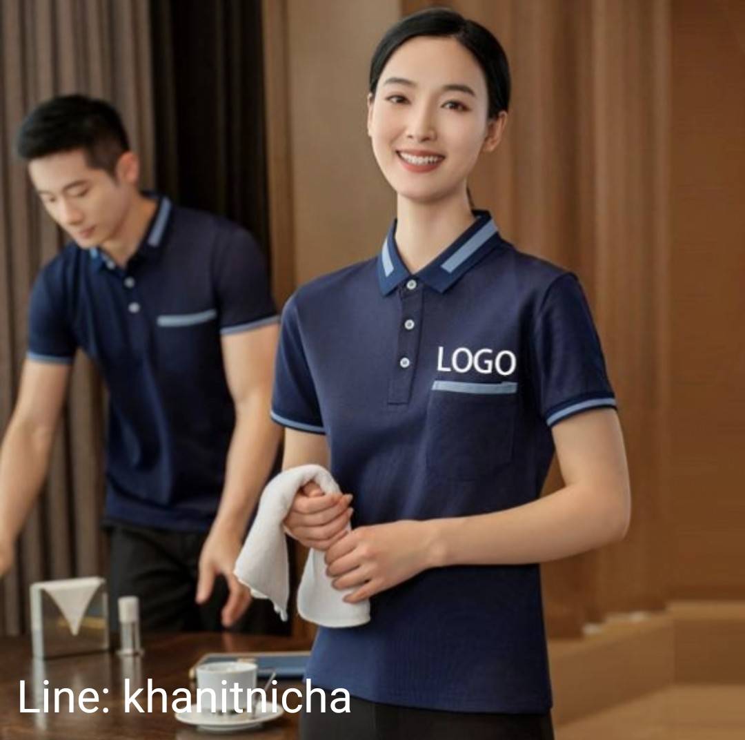 เสื้อแม่บ้านโปโล ชุดพนักงานทำความสะอาด เสื้อแม่บ้าน พ่อบ้าน เบลบอย