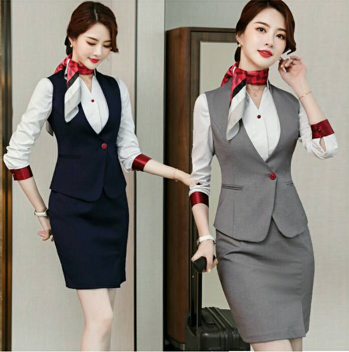 ชุดพนักงานต้อนรับ รีเซฟชั่นโรงแรมห้าดาว ชุดสูท