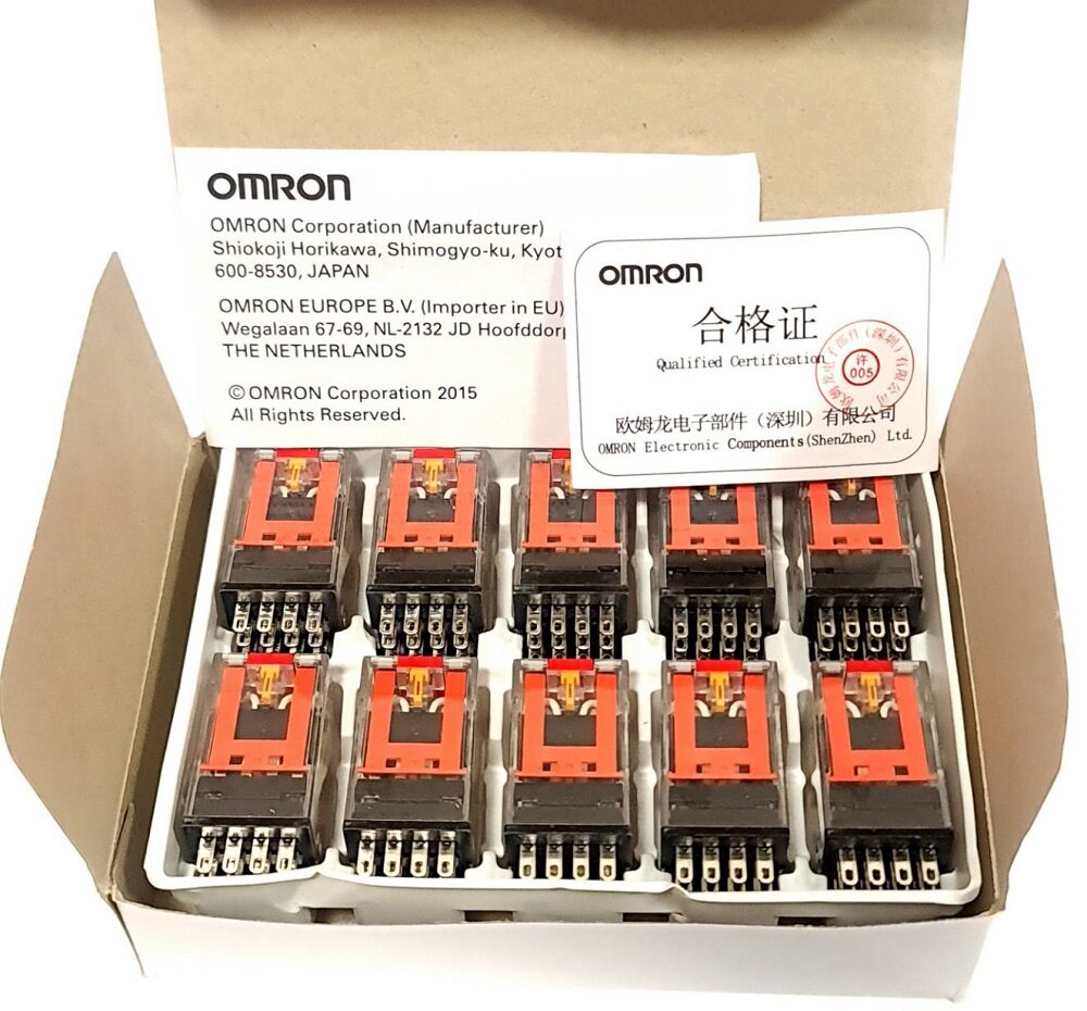 Relay OMRON MY2IN-GS MY4IN-GS รีเลย์ คอยล์ 24VDC 220/240VAC 8ขา 14ขา 2คอนแทค 4คอนแทค with LED indicator latching lever