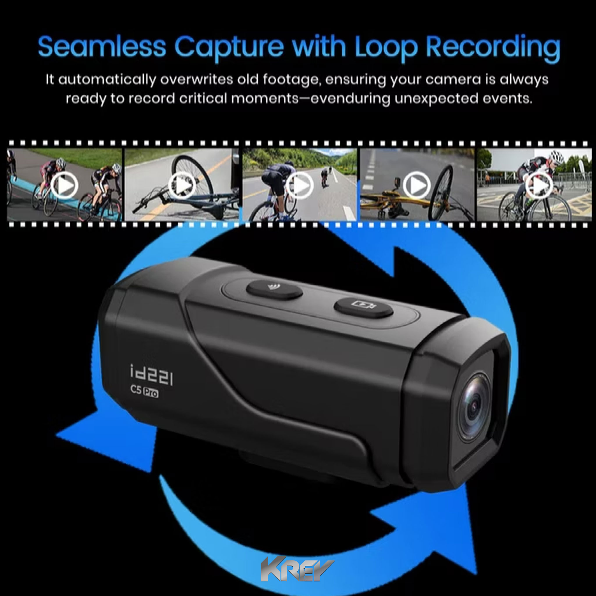 กล้องติดหมวก/รถ id221 รุ่น ACTION C5 Pro