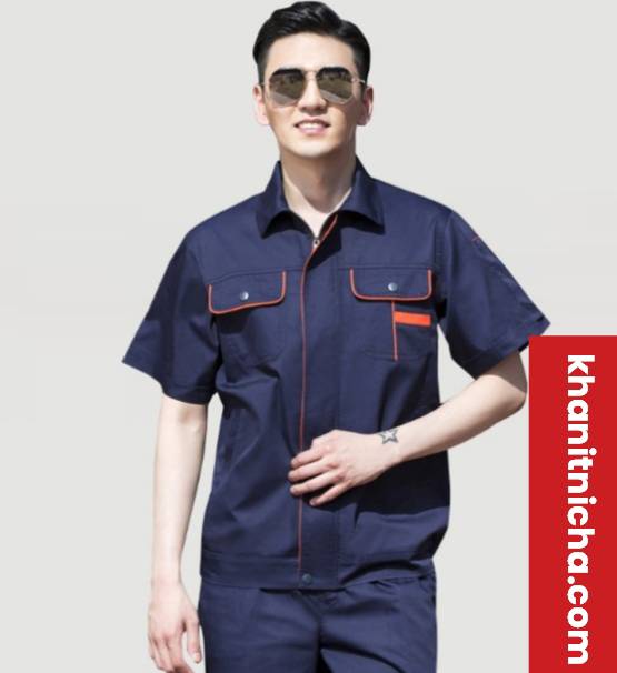 เสื้อช่างแขนสั้น ช่างวิศวกร ช่างไฟฟ้า ปะปา