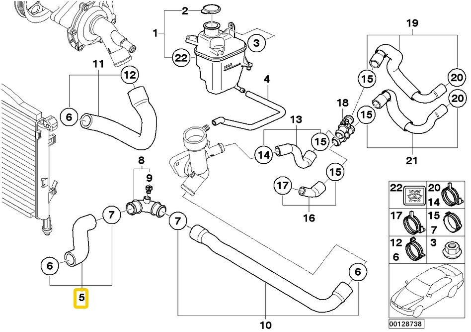 ท่อยางหม้อน้ำ MINI R50 / Coolant Hose