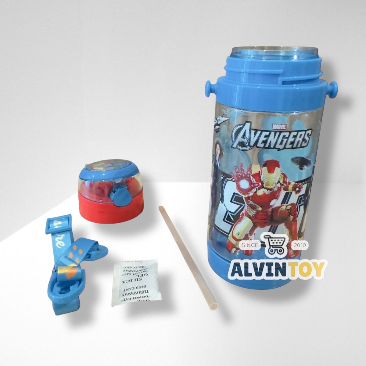 กระติกน้ำเด็ก อเวนเจอร์ มีหลอดดูด 500 ml ขนาด 7x20 cm.