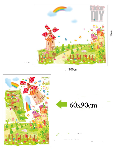 Transparent Wall sticker สติ๊กเกอร์ติดผนัง ดินแดนมหัศจรรย์ (กว้าง100cm.xสูง80cm.)