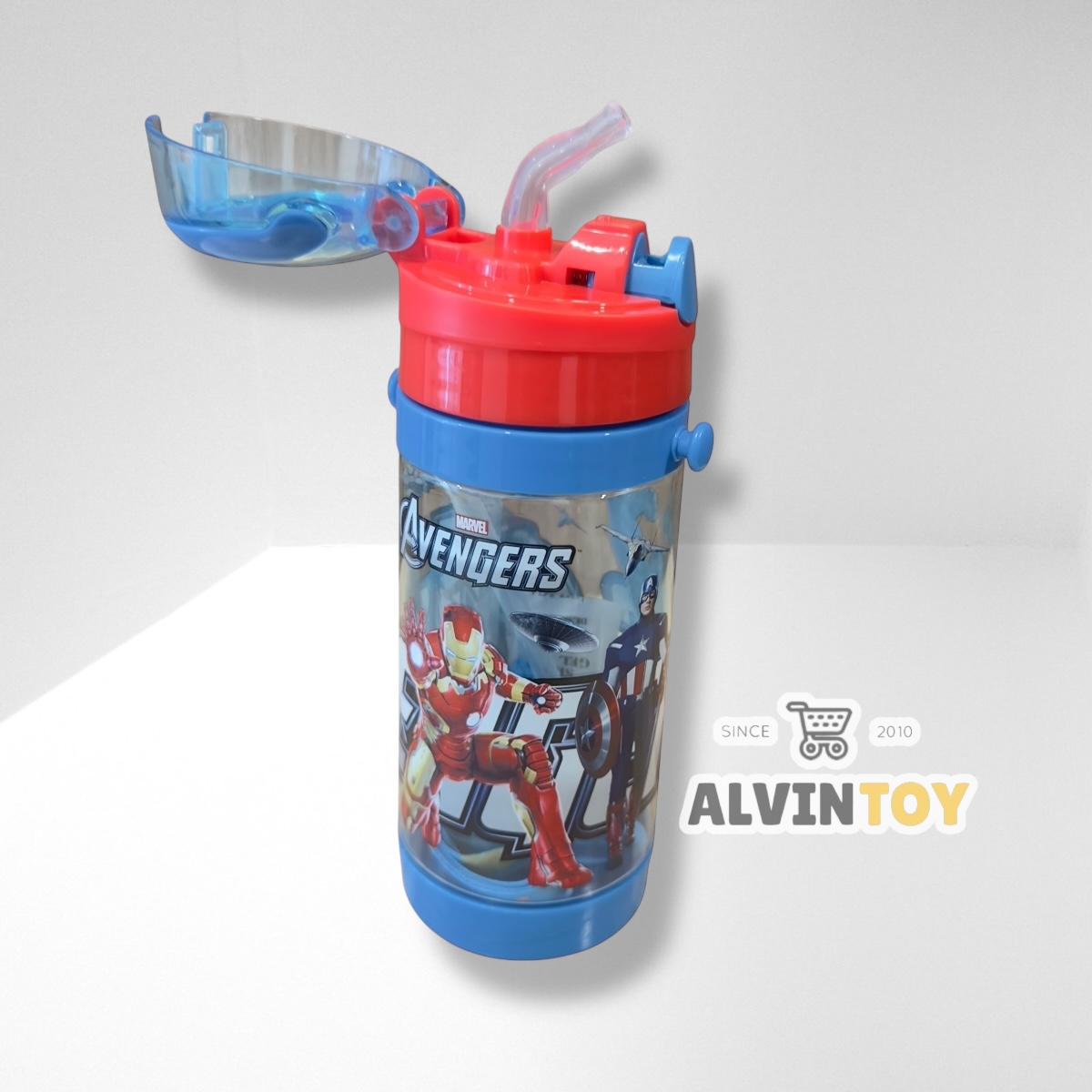กระติกน้ำเด็ก อเวนเจอร์ มีหลอดดูด 500 ml ขนาด 7x20 cm.