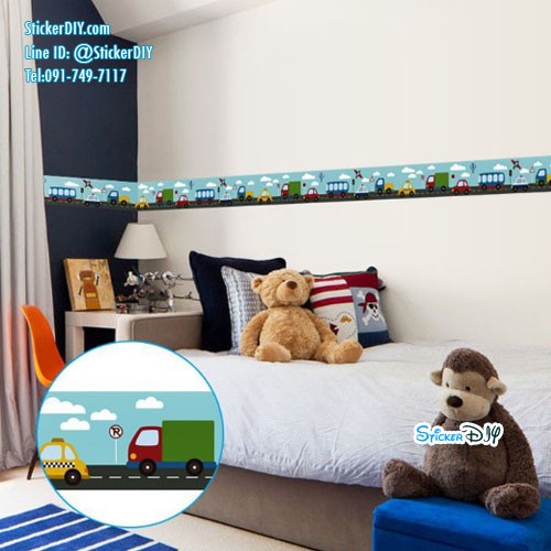 Border Wallpaper sticker วอลเปเปอร์แต่งขอบแบบกาวในตัว CAR (กว้าง10cm.xยาว10m.)