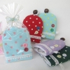 ที่เก็บกุญแจ แบบผ้าลายจุด แพ็คถุงแก้วผูกโบว์ พร้อมป้ายชื่อ