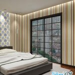 (หน้ากว้าง45cm.xยาว10m.) Wallpaper sticker วอลเปเปอร์แบบกาวในตัว Line สไตล์B สีเหลือง