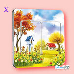 Transparent Wall Sticker สติ๊กเกอร์ติดสวิตช์ไฟ "Natural" X (กว้าง8.7cm.xสูง8.7cm.)