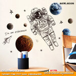 Transparent Wall Sticker สติ๊กเกอร์ติดผนัง I am on astronaut (กว้าง120cm.xสูง90cm.)