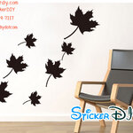 Transparent wall sticker สติ๊กเกอร์ติดผนัง ใบเมเปิลสีดำ (กว้าง120cm.xสูง70cm.)
