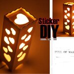 โคมไฟแต่งบ้าน แบบตั้งโต๊ะฉลุลาย HEARTS สีขาว