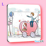 Transparent Wall Sticker สติ๊กเกอร์ติดสวิตช์ไฟ "Couple" L (กว้าง8.7cm.xสูง8.7cm.)