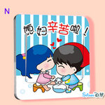 Transparent Wall Sticker สติ๊กเกอร์ติดสวิตช์ไฟ "Couple" N (กว้าง8.7cm.xสูง8.7cm.)