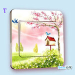 Transparent Wall Sticker สติ๊กเกอร์ติดสวิตช์ไฟ "Natural" T (กว้าง8.7cm.xสูง8.7cm.)