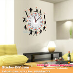 Wall clock sticker สติ๊กเกอร์นาฬิกาติดผนัง Basketball (กว้าง40cm.xสูง45cm.)