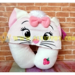 หมอนรองคอตัวยูลายแมวมารีมีฮู้ด