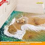 Wall Sticker สติ๊กเกอร์ติดผนังสามมิติ 3D ชายหาด AF5708 (กว้าง70cm.xสูง50cm)