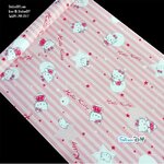 (หน้ากว้าง45cm.xยาว10m.)Wallpaper sticker วอลเปเปอร์แบบกาวในตัว HELLO KITTY 1A