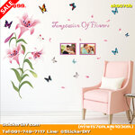 Transparent wall sticker สติ๊กเกอร์ติดผนัง Temptation of flower (กว้าง157cm.xสูง103cm.)