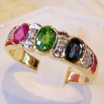 แหวนFancy Sapphireสลับเพชร