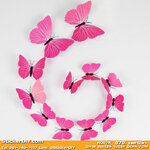 PVC Wall sticker สติ๊กเกอร์ติดผนัง 3D butterfly H007A (กว้างfree.xสูงfree.)