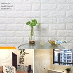 วอลเปเปอร์โฟม 3D วอลเปเปอร์ติดผนัง แบบโฟมลายอิฐนูน WF001A สีขาว (ขนาด70x77CM)
